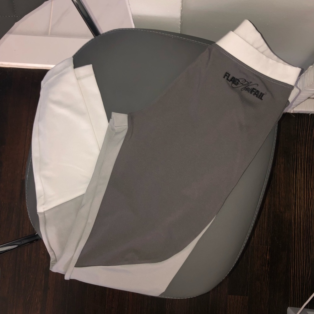 flag nor fail Grey and White Colorblock Leggings